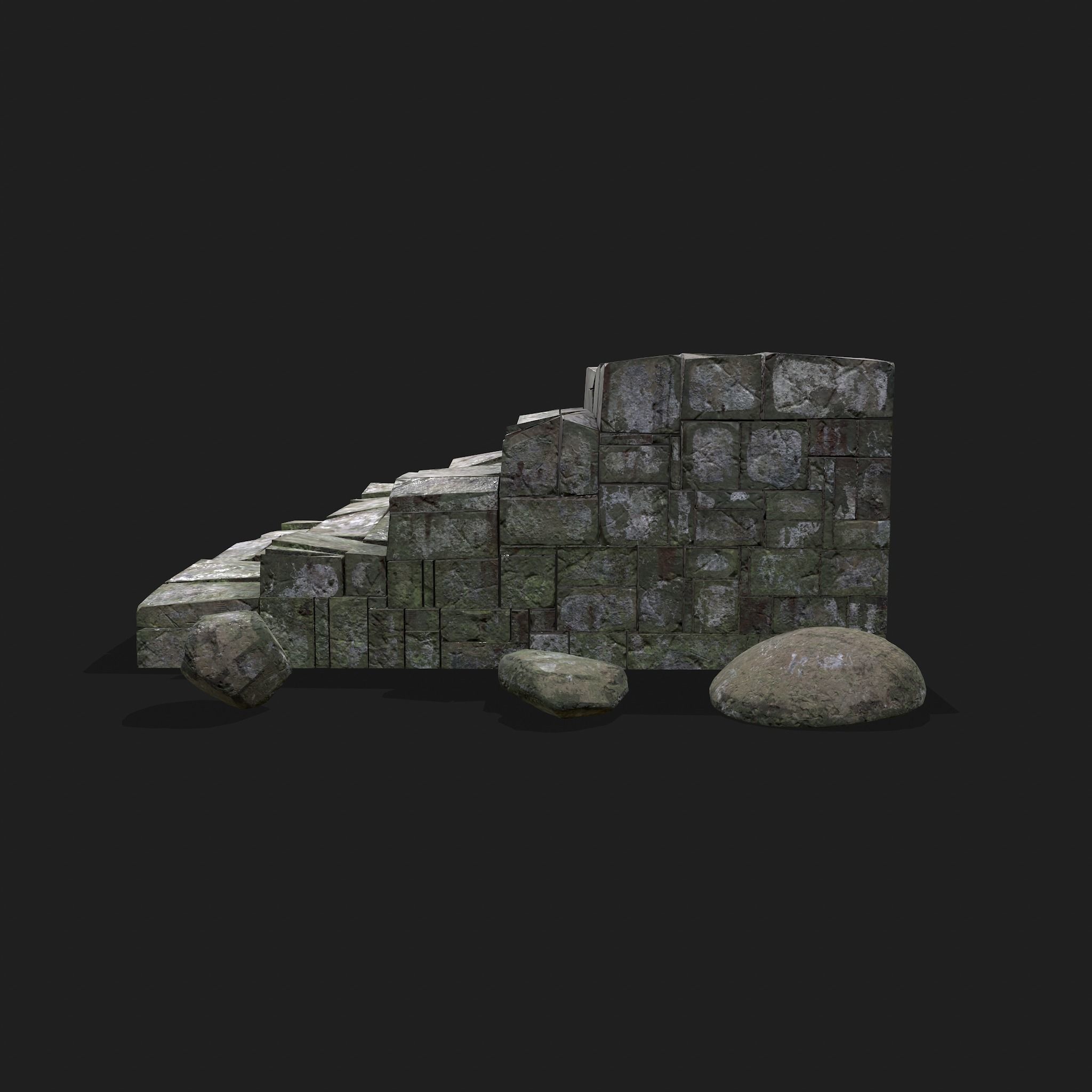 Medieval Style Staircase Free low-poly 3D model_11