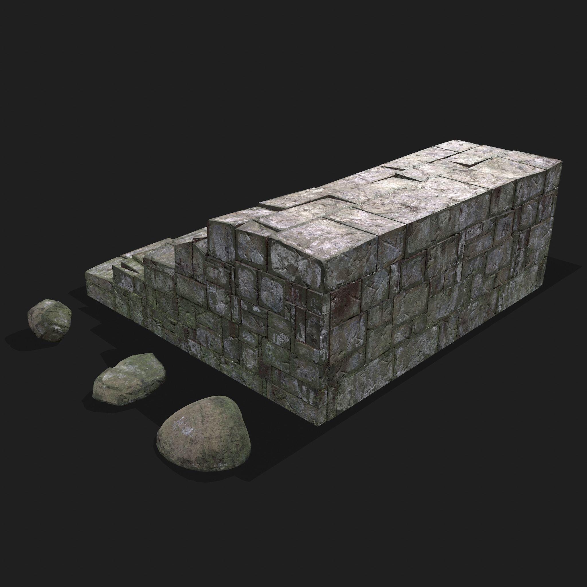 Medieval Style Staircase Free low-poly 3D model_4