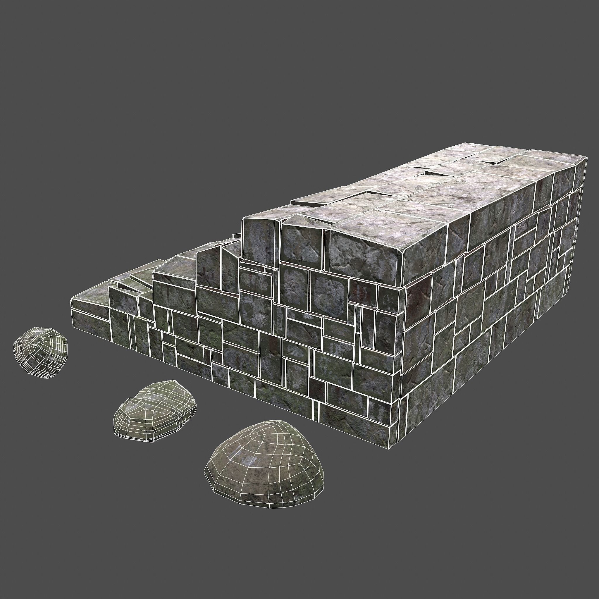 Medieval Style Staircase Free low-poly 3D model_21