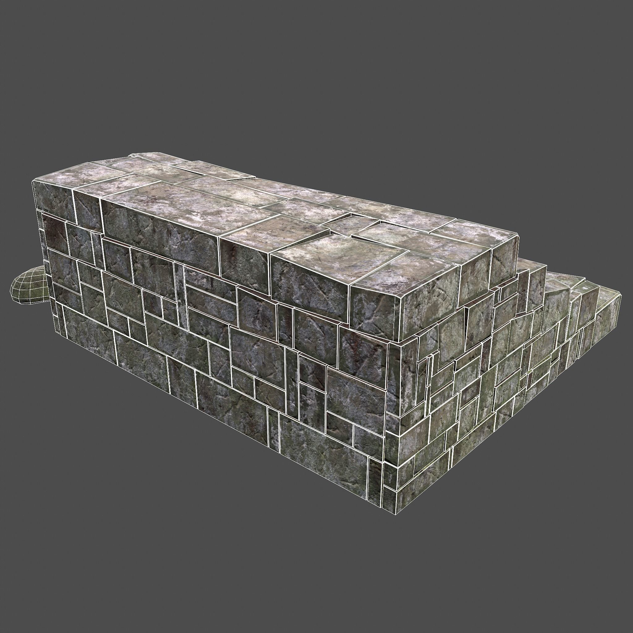 Medieval Style Staircase Free low-poly 3D model_24