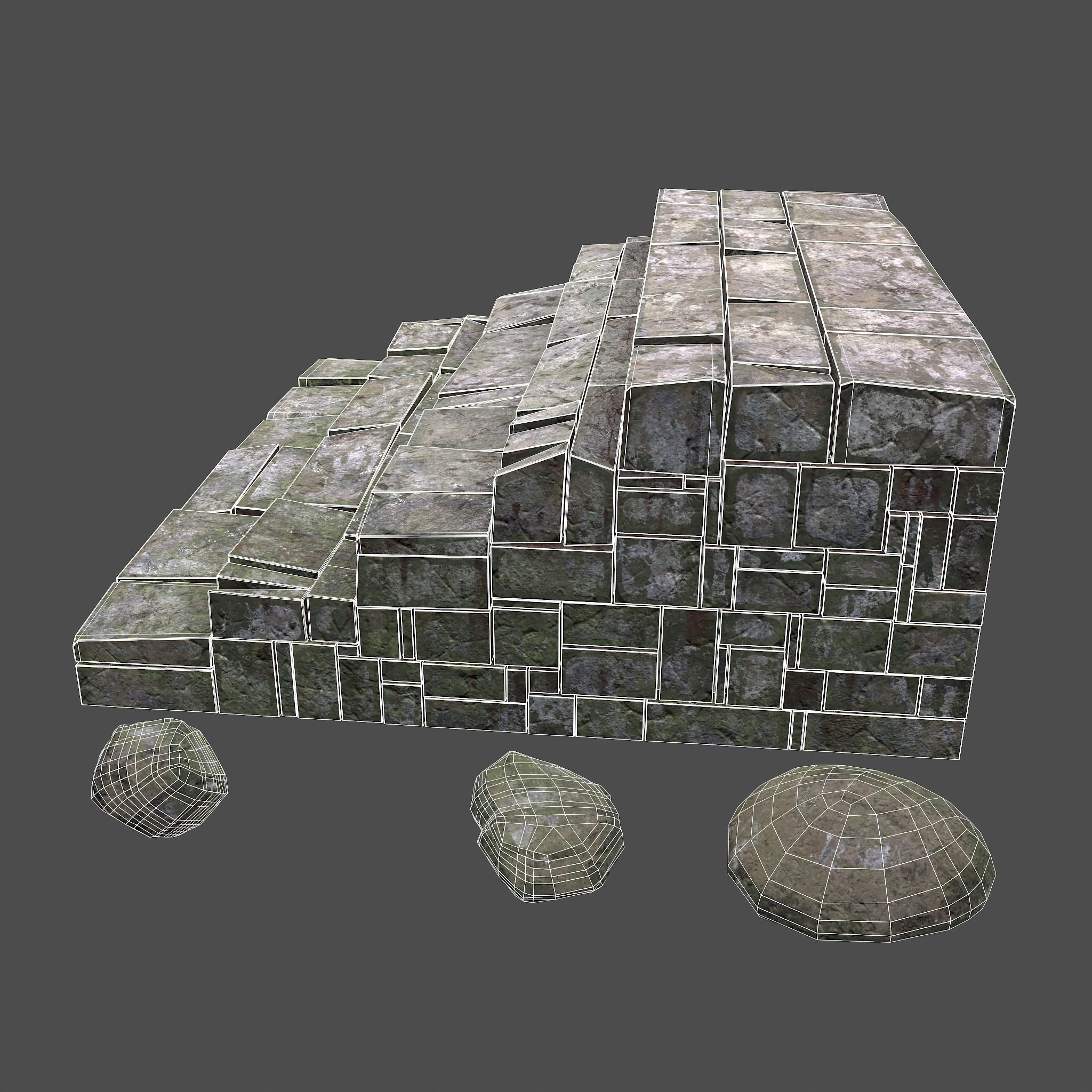 Medieval Style Staircase Free low-poly 3D model_22