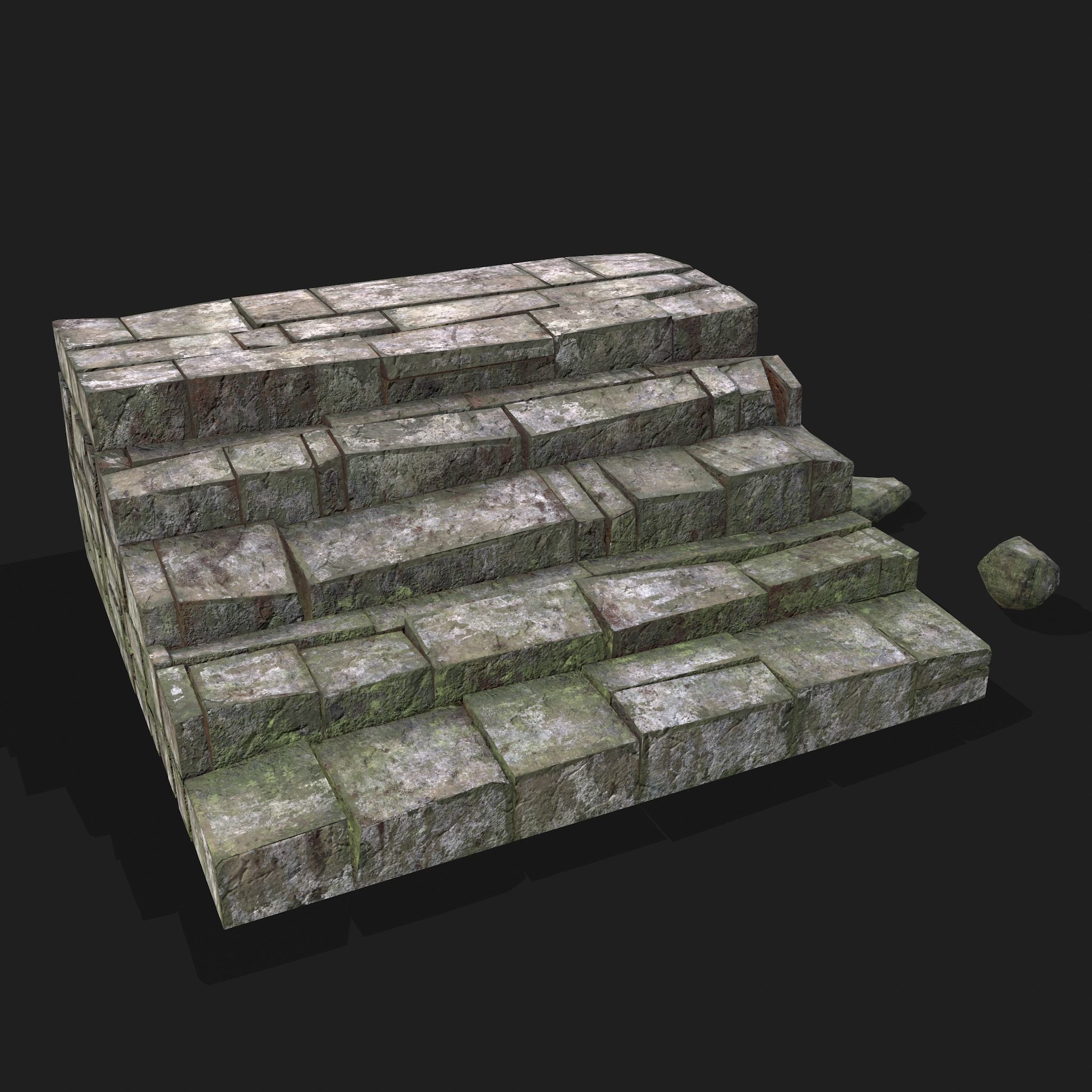 Medieval Style Staircase Free low-poly 3D model_9