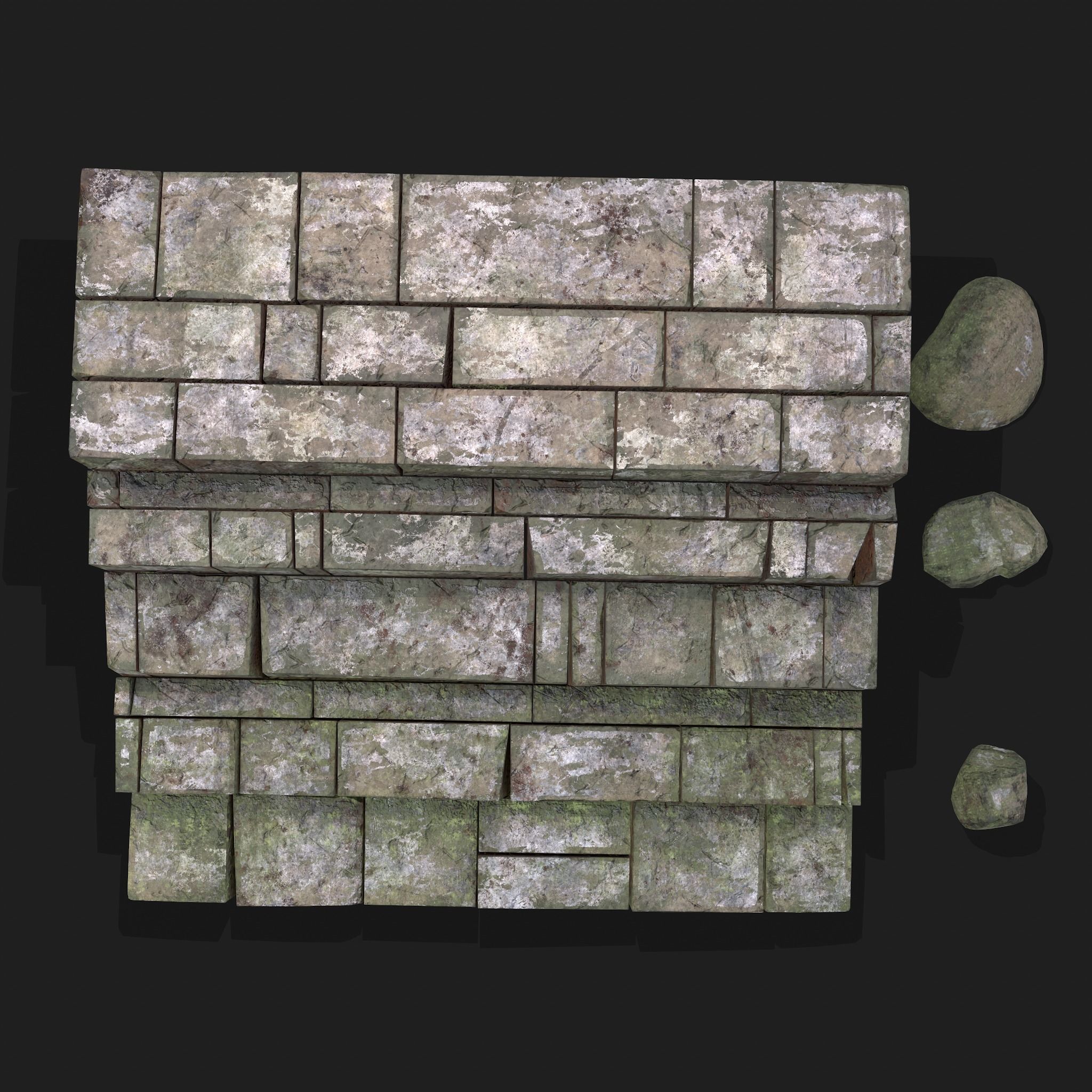 Medieval Style Staircase Free low-poly 3D model_13