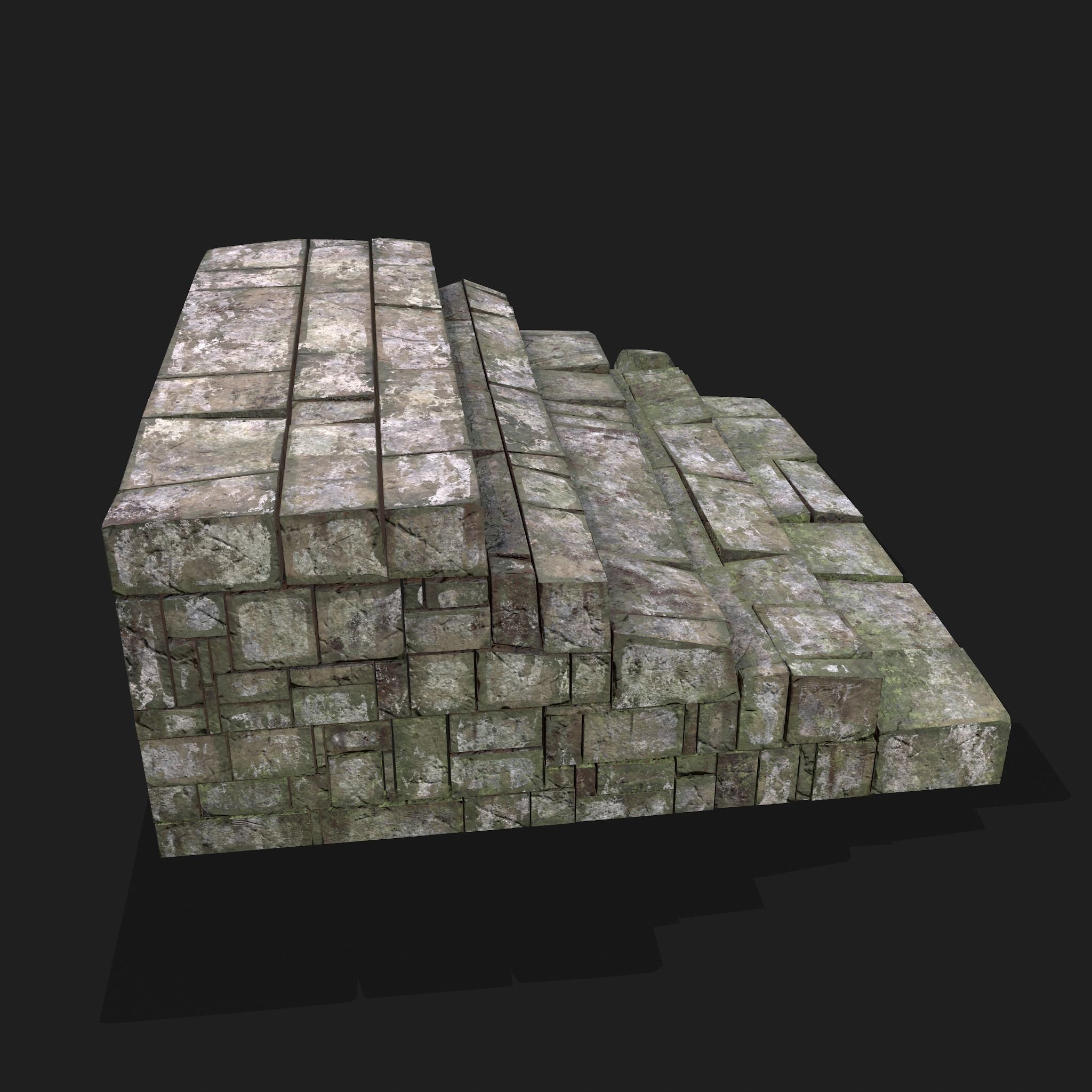 Medieval Style Staircase Free low-poly 3D model_7