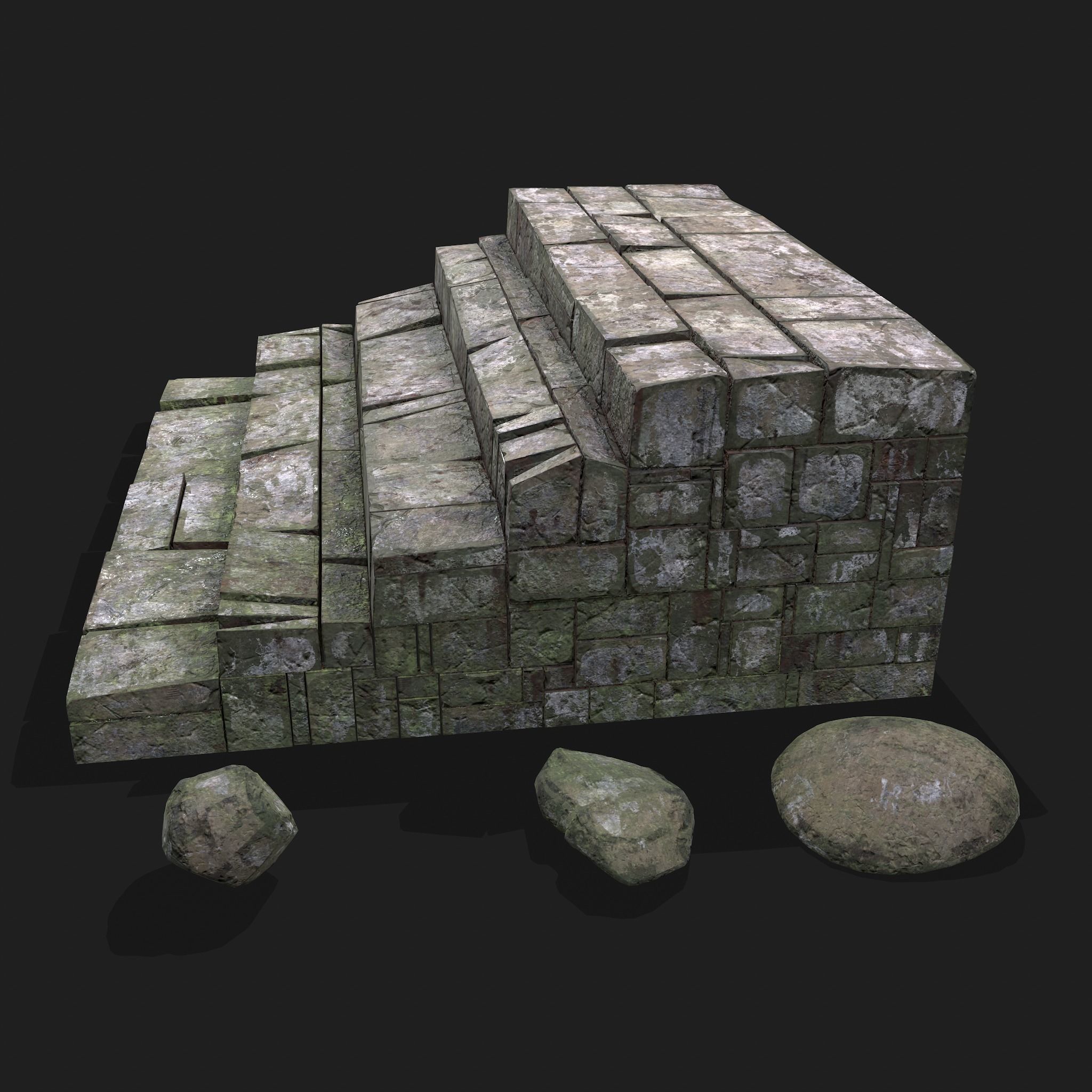 Medieval Style Staircase Free low-poly 3D model_2