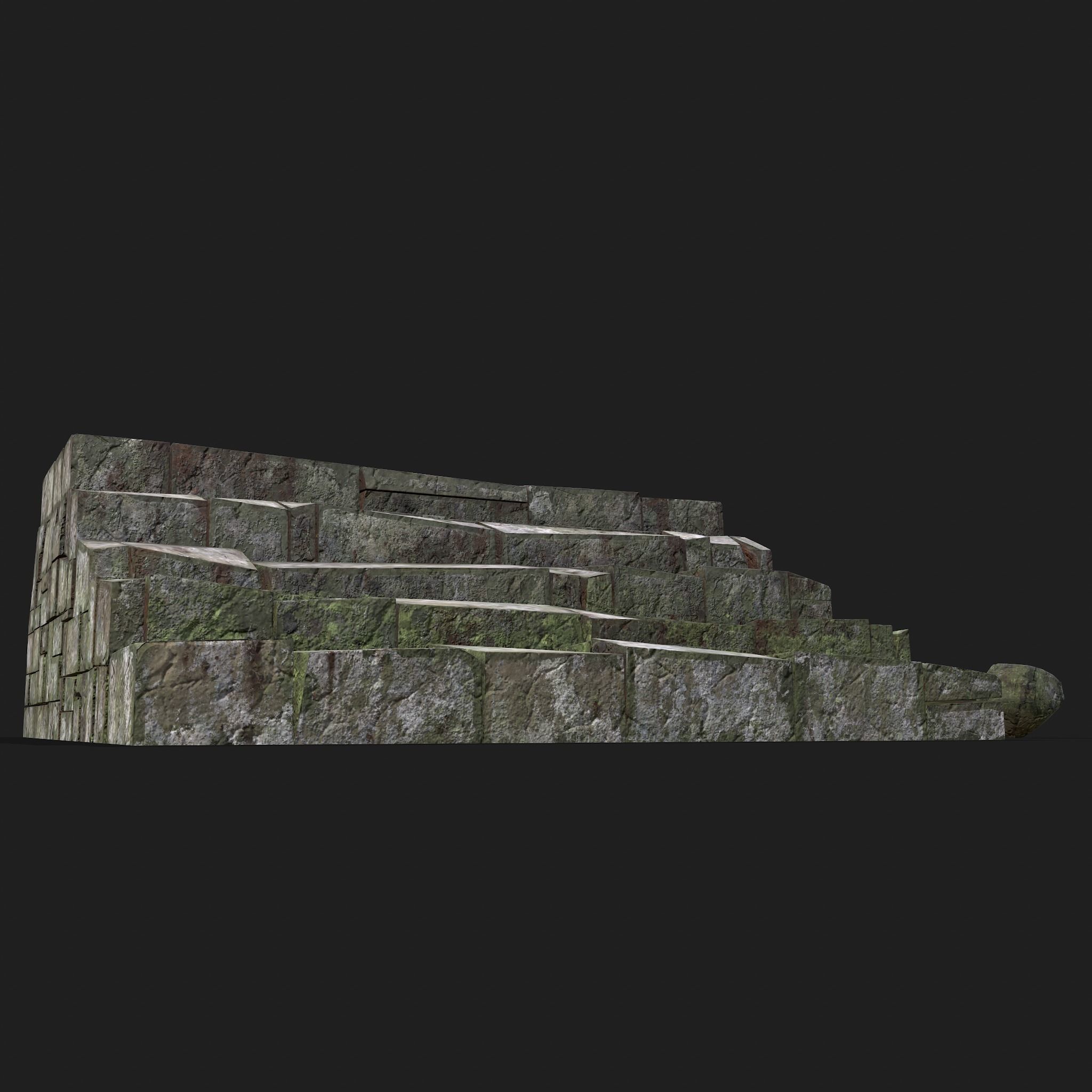 Medieval Style Staircase Free low-poly 3D model_14