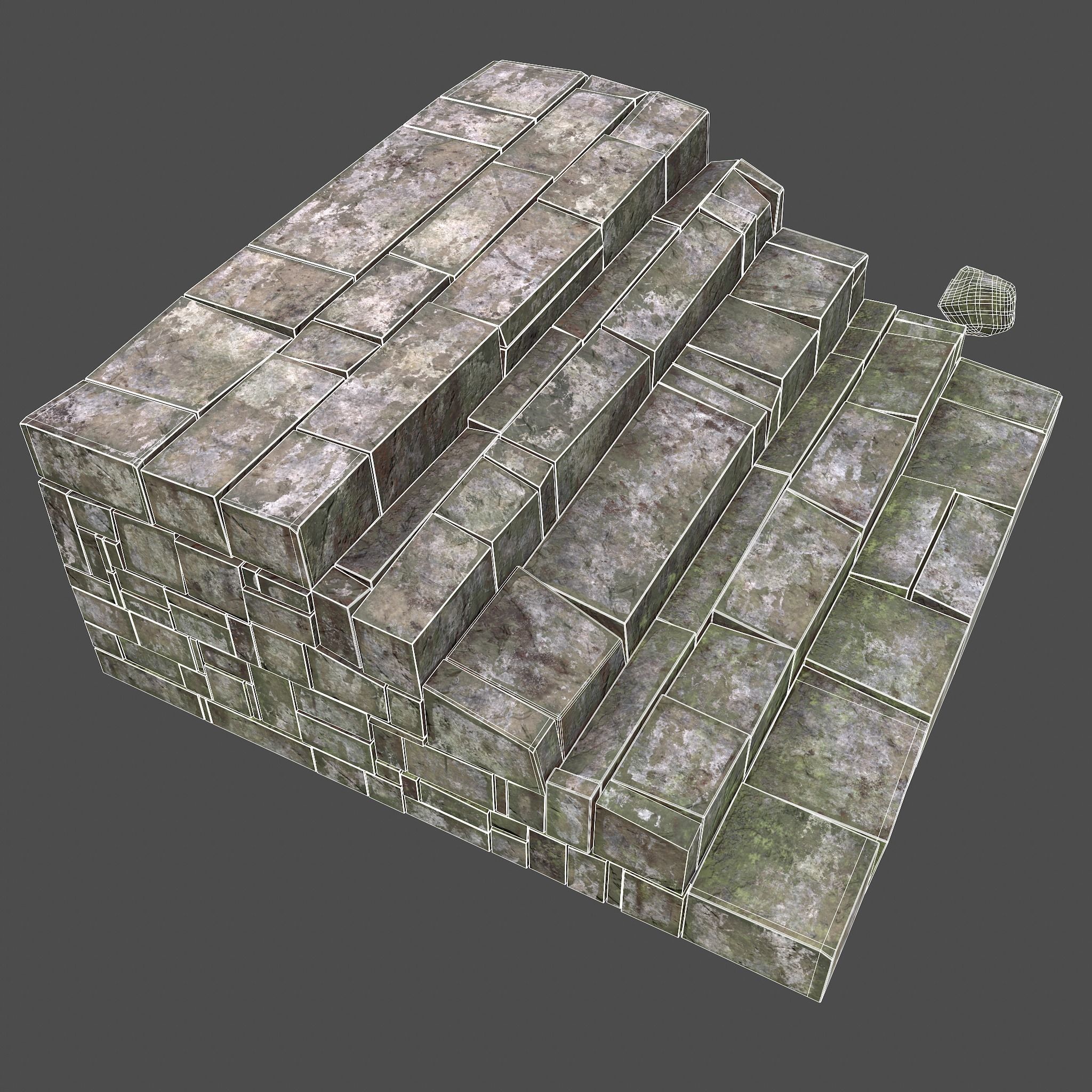 Medieval Style Staircase Free low-poly 3D model_16