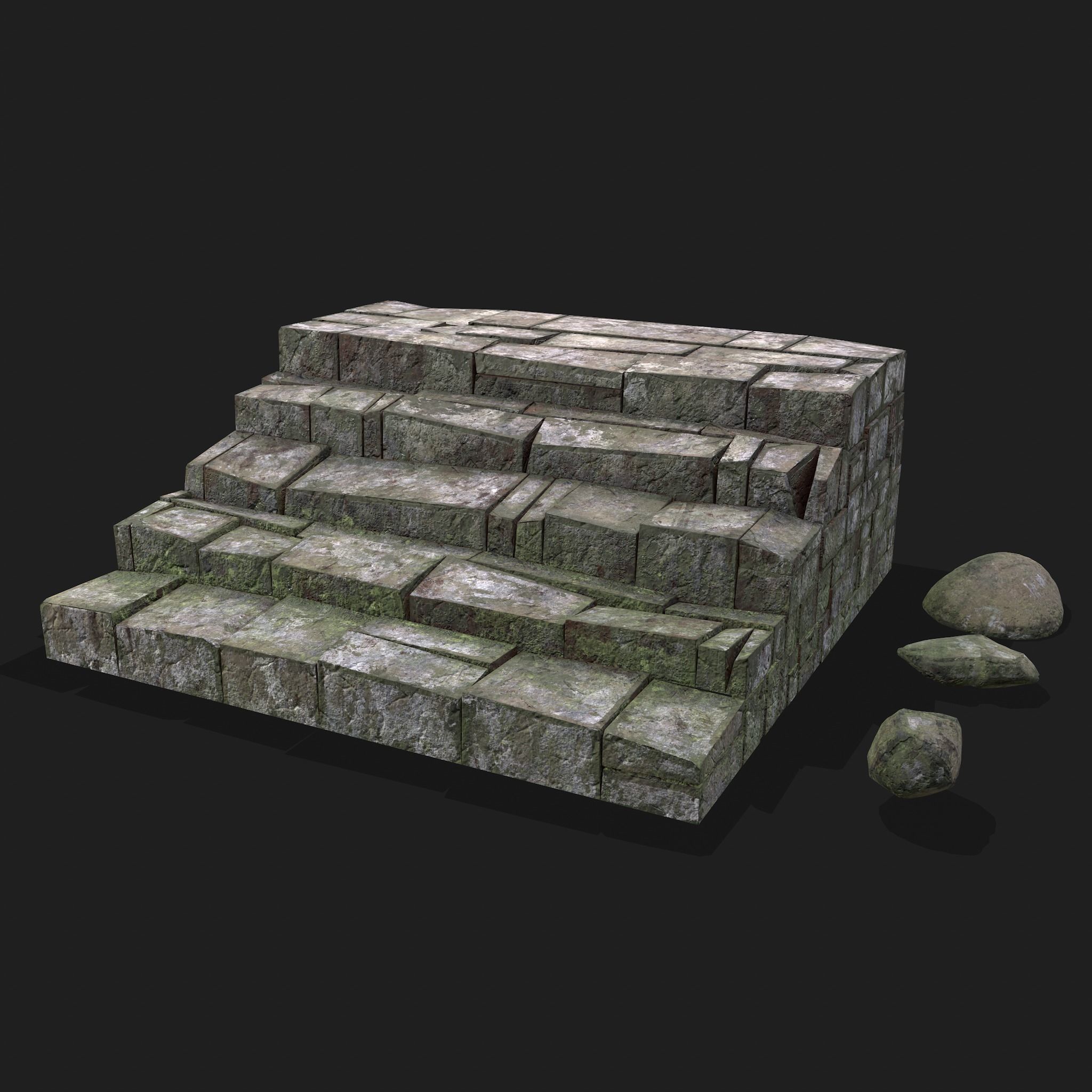 Medieval Style Staircase Free low-poly 3D model_10