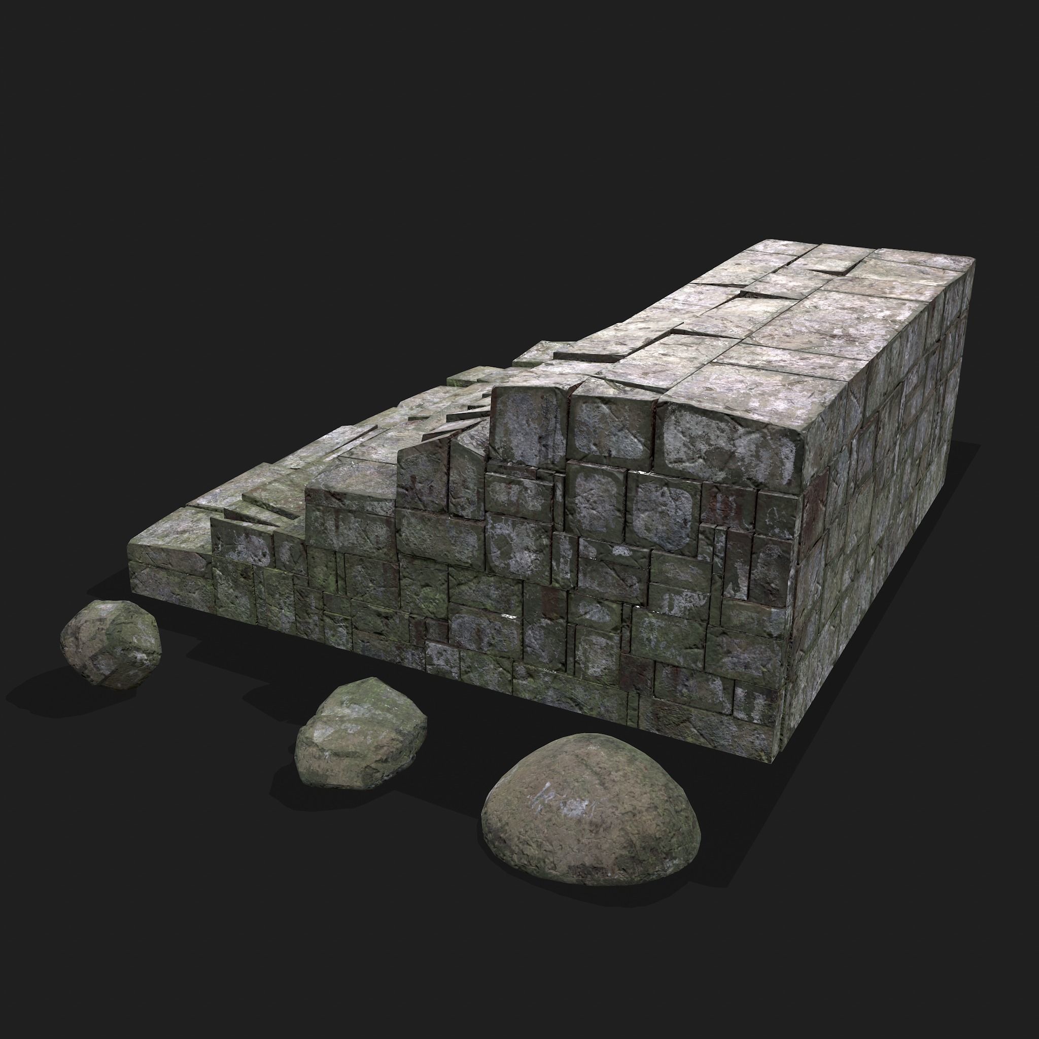 Medieval Style Staircase Free low-poly 3D model_3