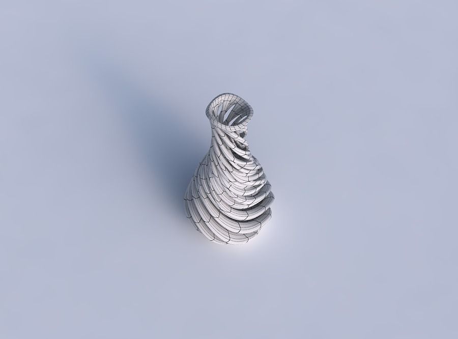 Vase slim 2 with interwining lines very twisted and tapered 2... 3D print model_6
