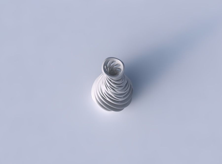 Vase slim 2 with interwining lines very twisted and tapered 2... 3D print model_2