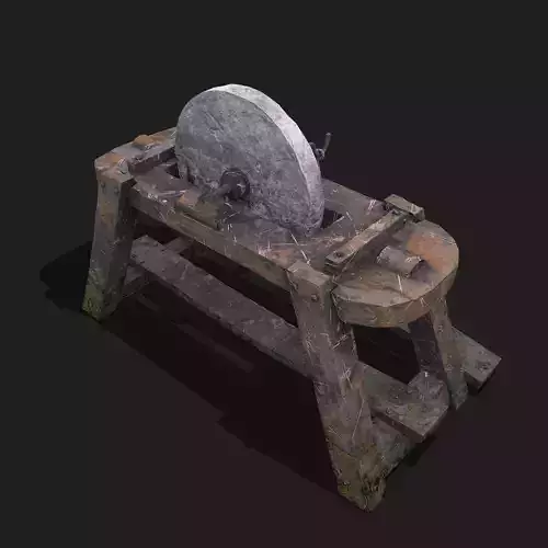 Medieval Grindstone Low-poly 3D model Medieval Grindstone Low-poly 3D model