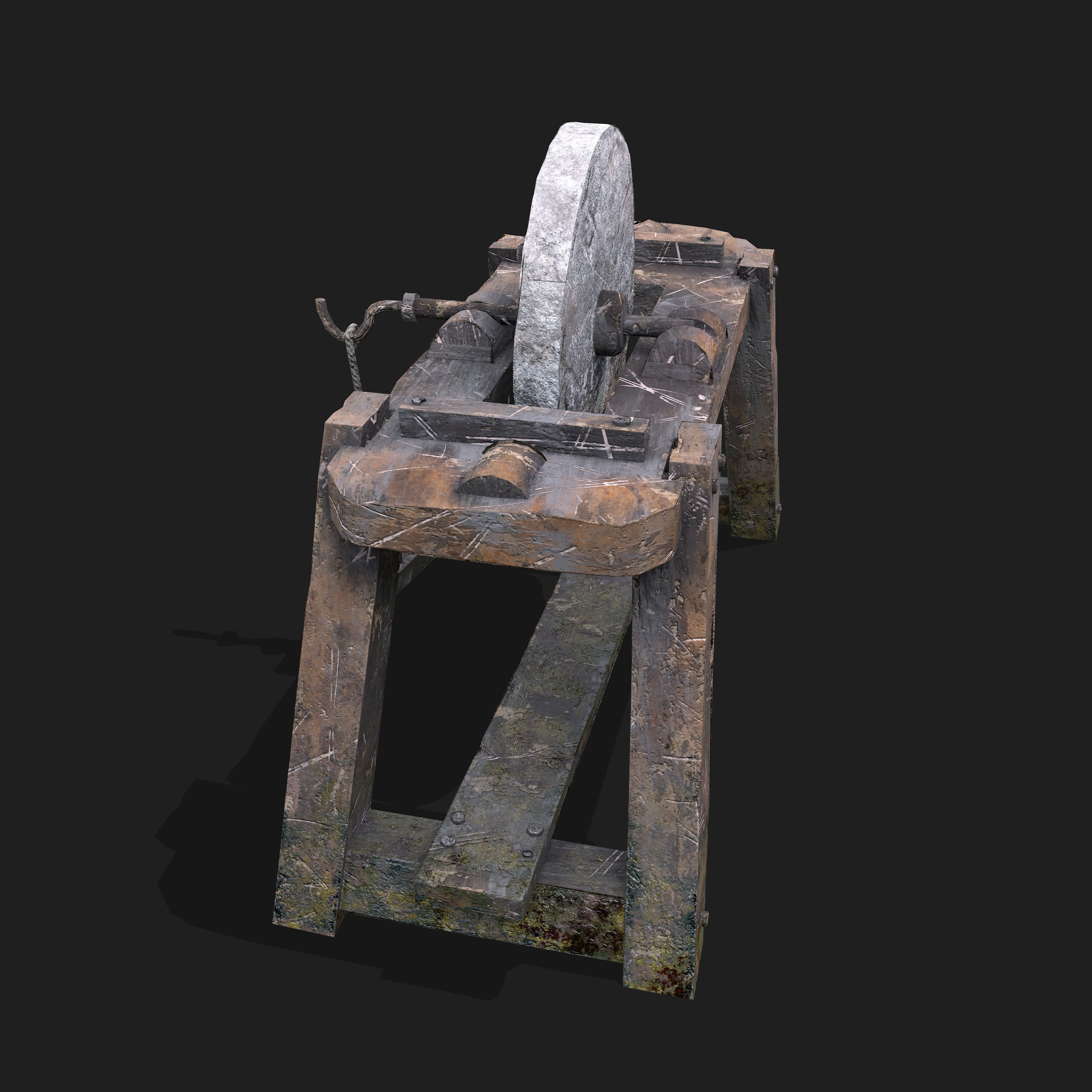 Medieval Grindstone Low-poly 3D model_15