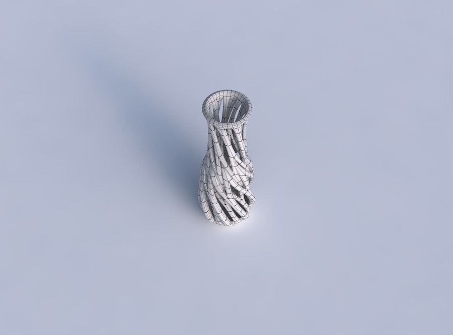 Vase slim 2 with interwining lines twisted 3D print model_6