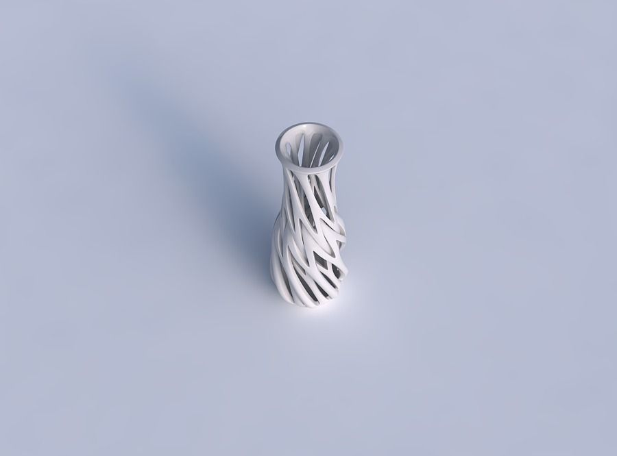 Vase slim 2 with interwining lines twisted 3D print model_1