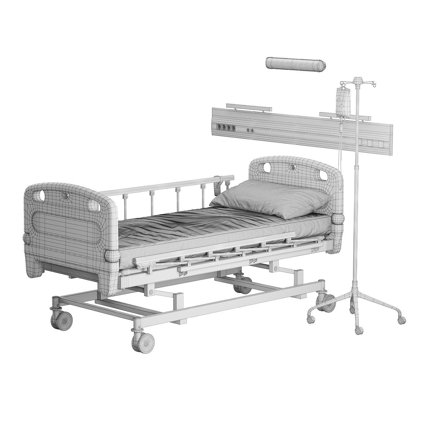Medycare Hospital Bed 3D model_6