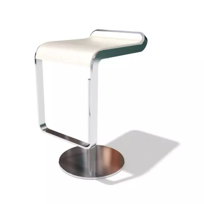 Futuristic White Bar Chair 3D model_0