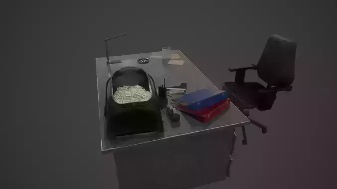 Police Desk Pack Low-poly 3D model