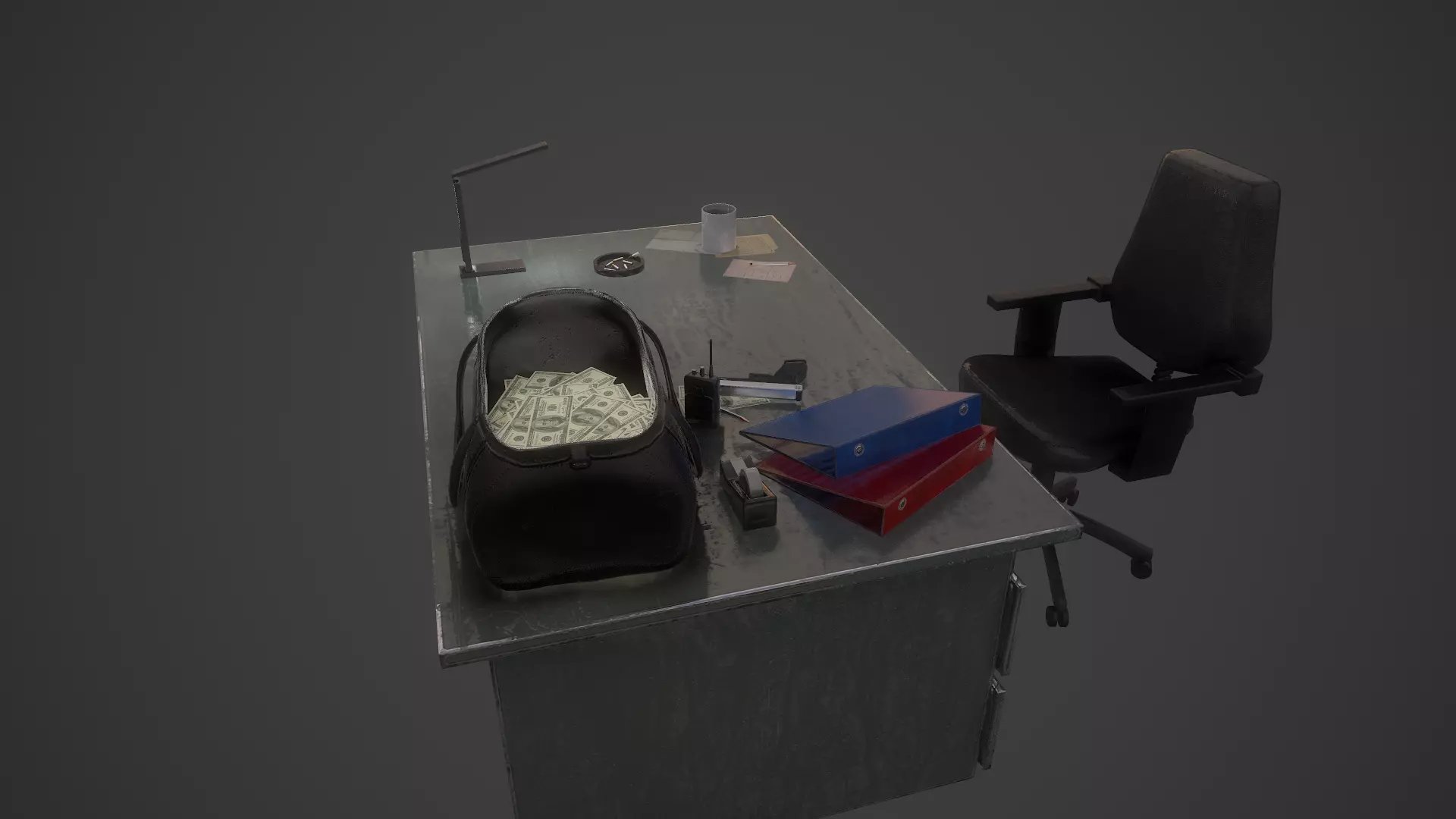 Police Desk Pack Low-poly 3D model