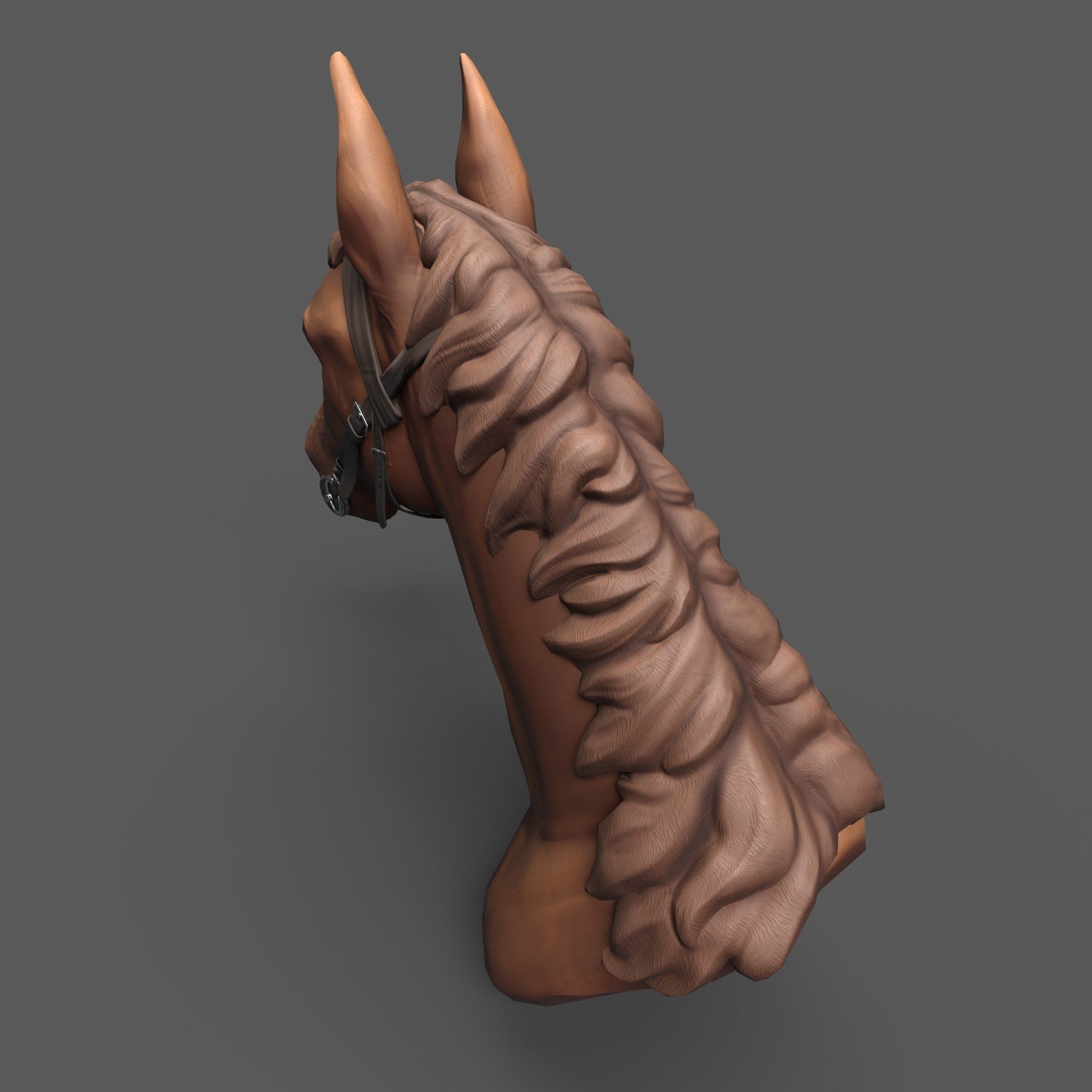 Head of Horse low poly model Low-poly 3D model_5