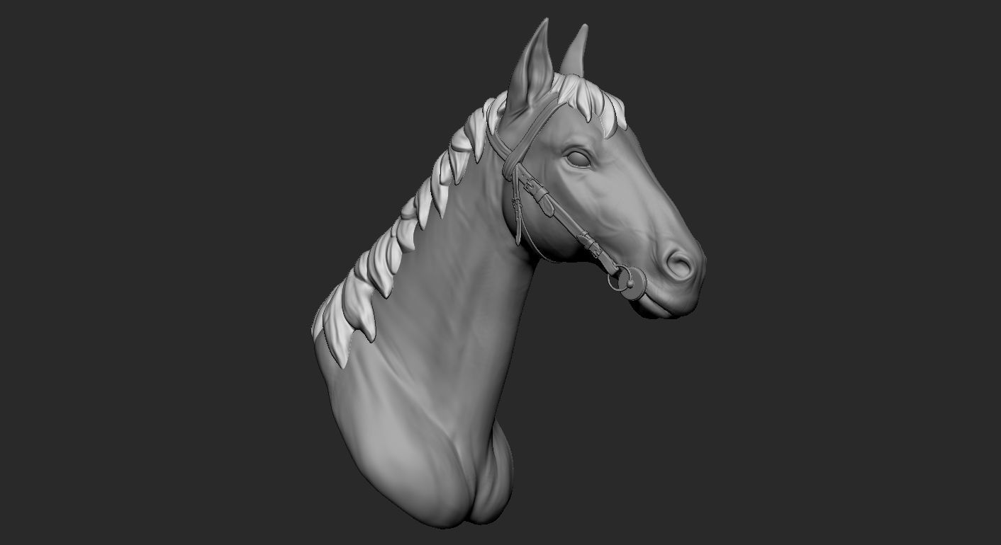 Head of Horse low poly model Low-poly 3D model_8
