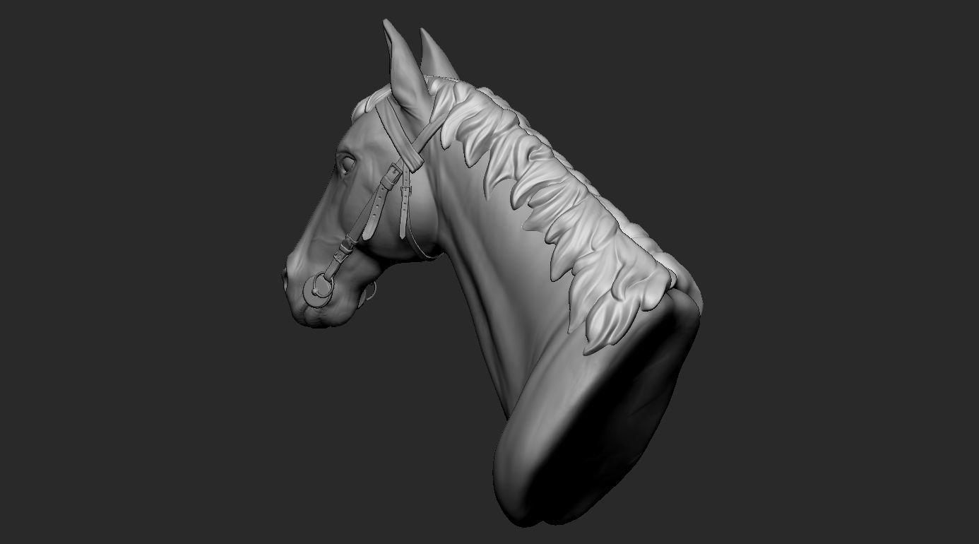 Head of Horse low poly model Low-poly 3D model_9