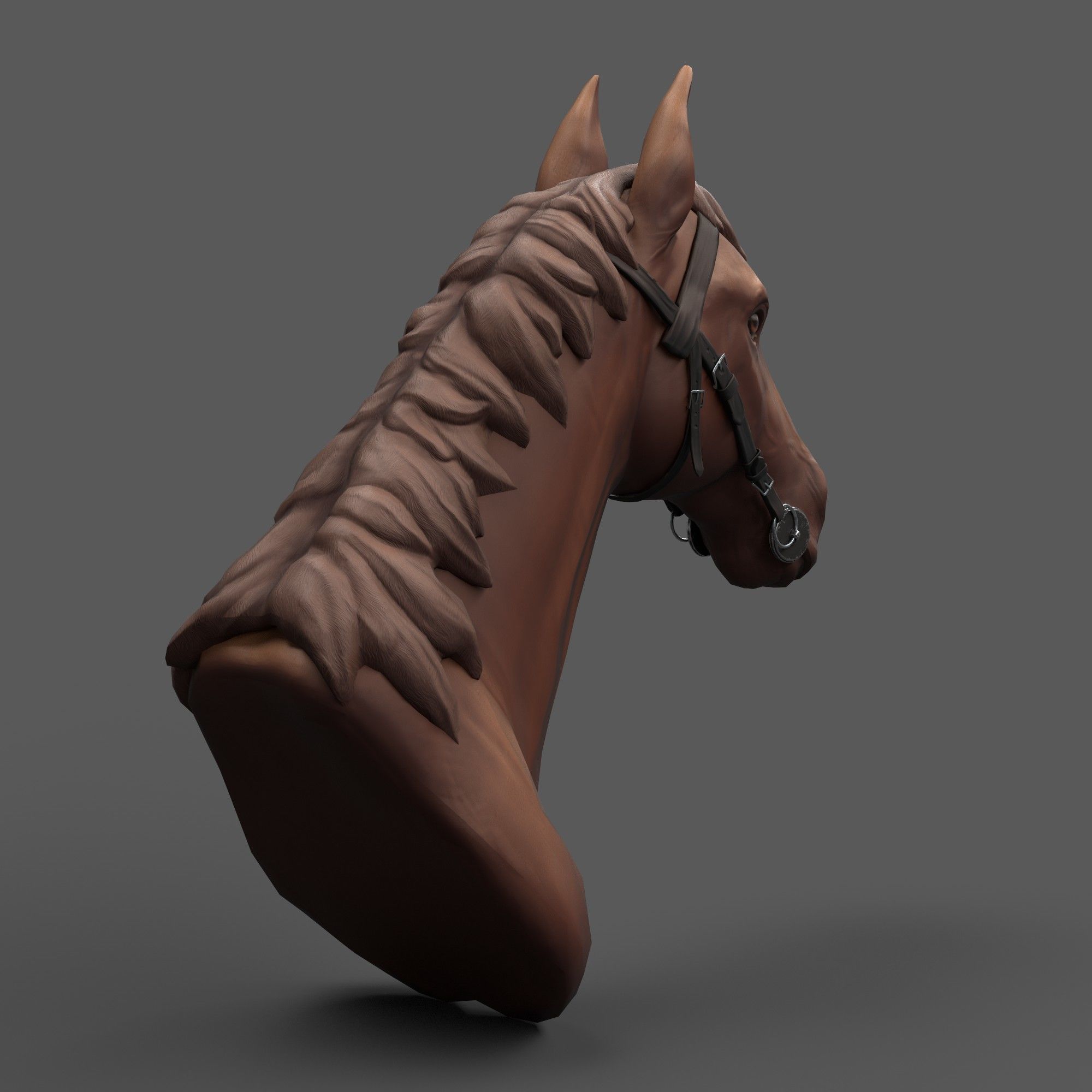 Head of Horse low poly model Low-poly 3D model_6