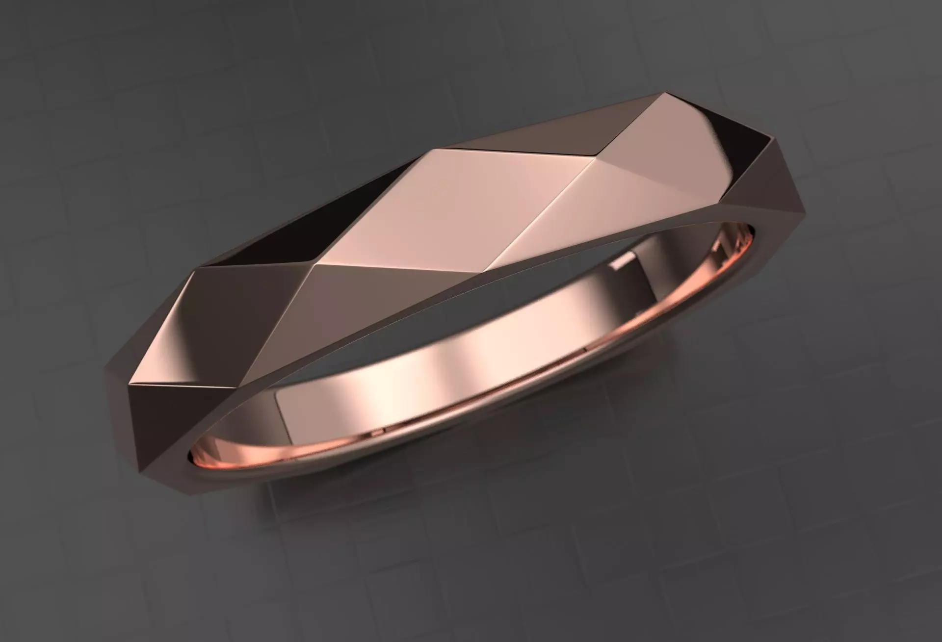 Facette Wedding Band 3mm Free 3D print model