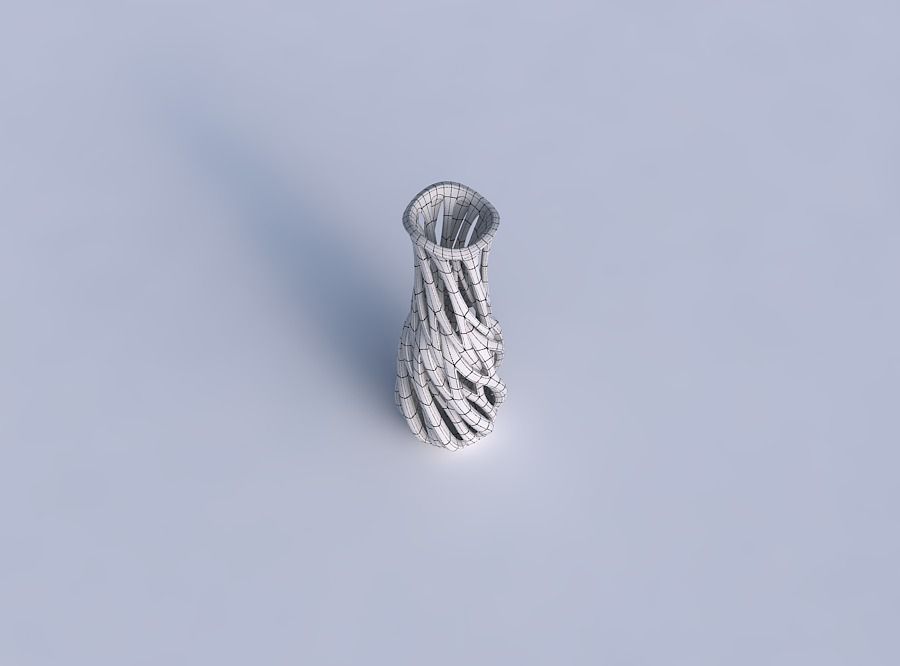 Vase slim 2 with interwining lines twisted wavy 3D print model_6