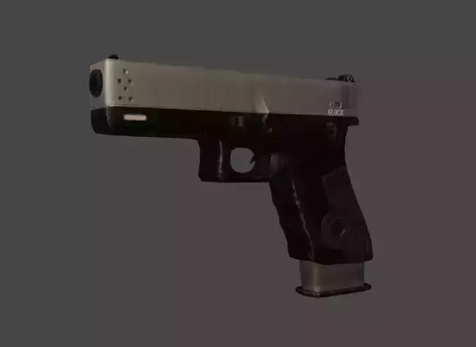 White Glock Pistol