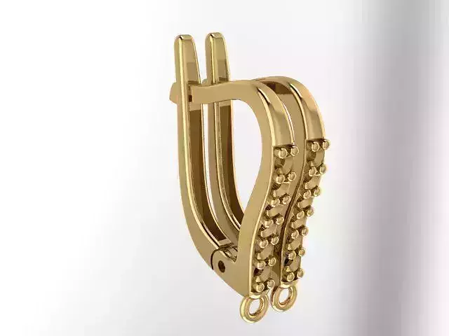 Earring gold plated with diamonds