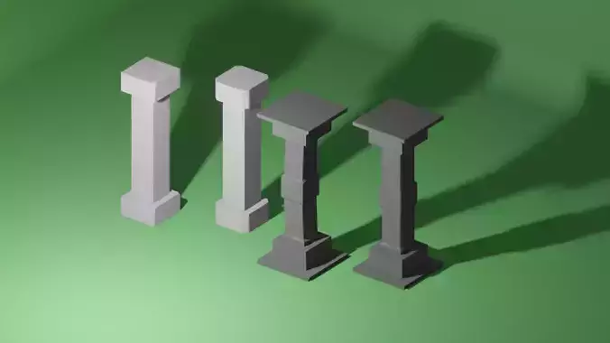 Pilares I Pillars Low-poly 3D model