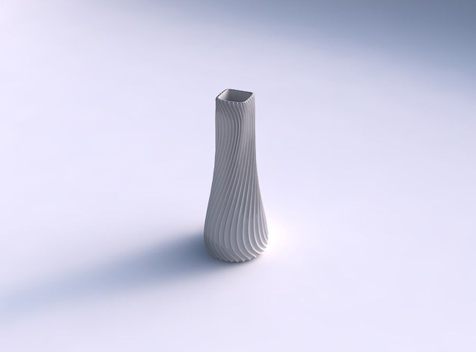 Vase semi quadratic with wavy extruded lines 4