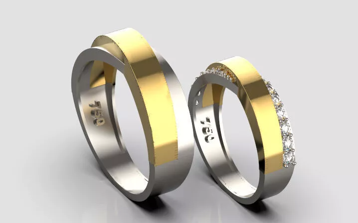 engagement ring set 3D print model