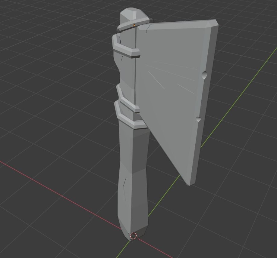 Lowpoly Ancient Stone Axe Free low-poly 3D model_5