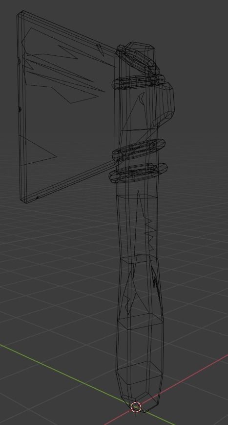 Lowpoly Ancient Stone Axe Free low-poly 3D model_4