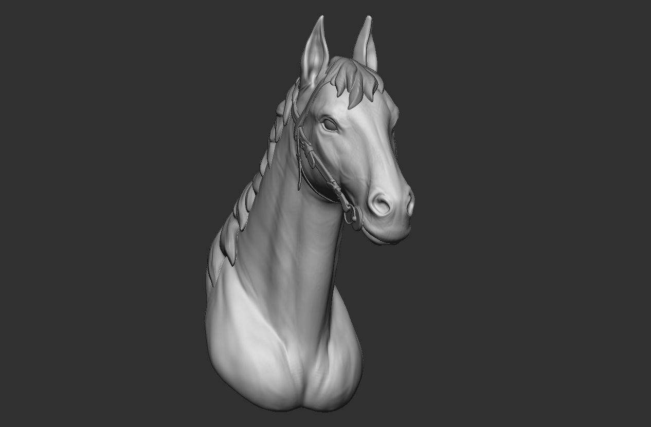 Horse Head Hi poly model 3D model_7