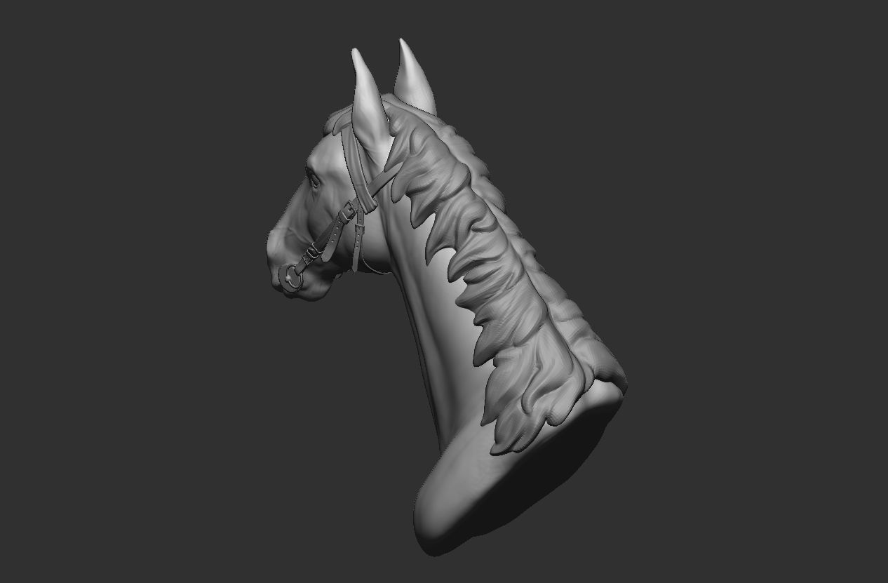 Horse Head Hi poly model 3D model_9