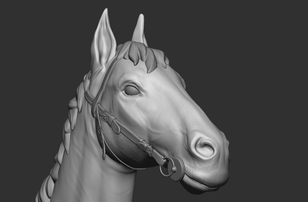Horse Head Hi poly model 3D model_8