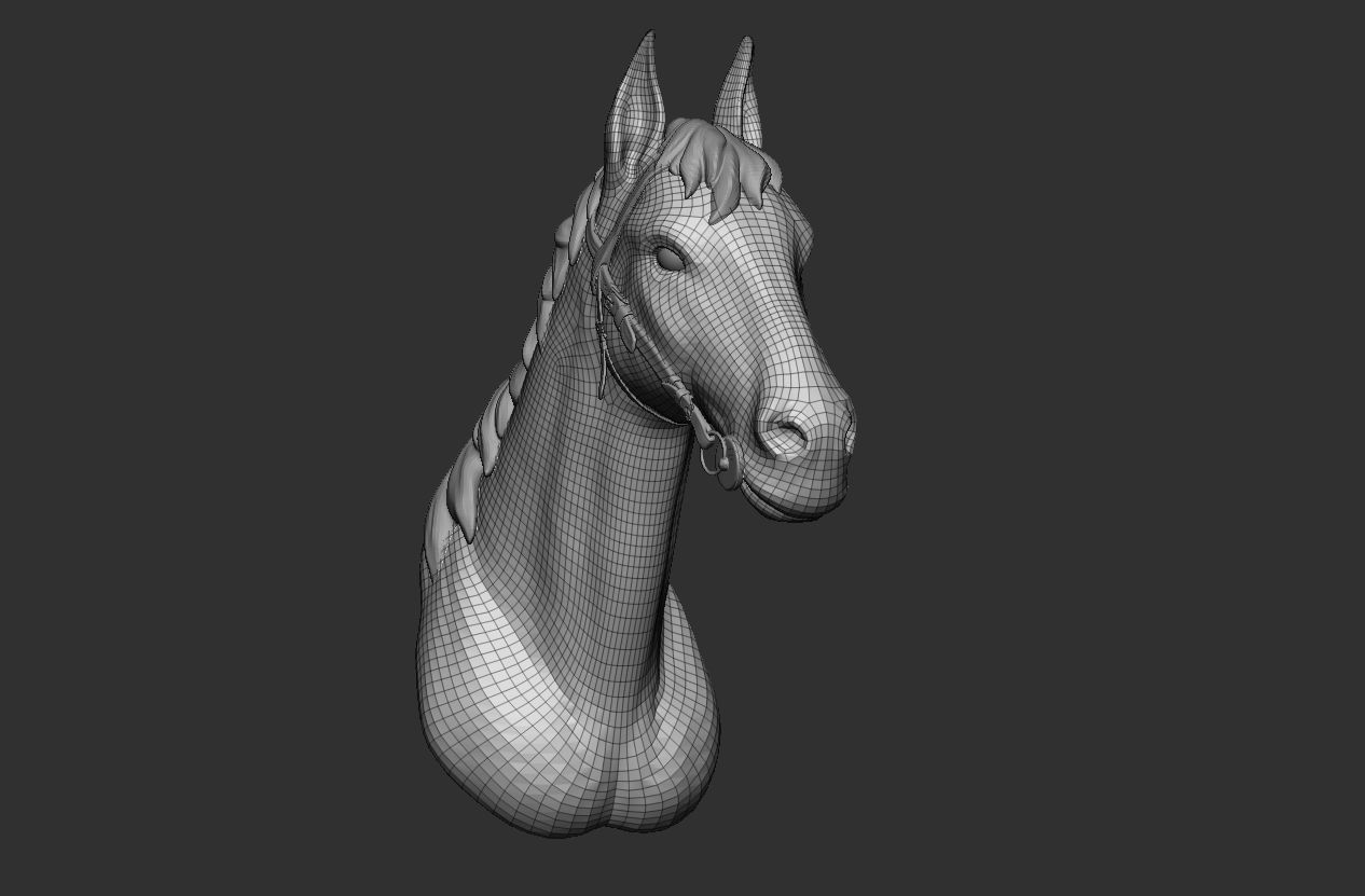 Horse Head Hi poly model 3D model_5