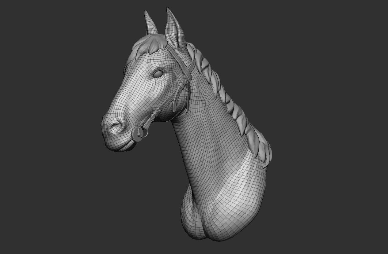 Horse Head Hi poly model 3D model_4