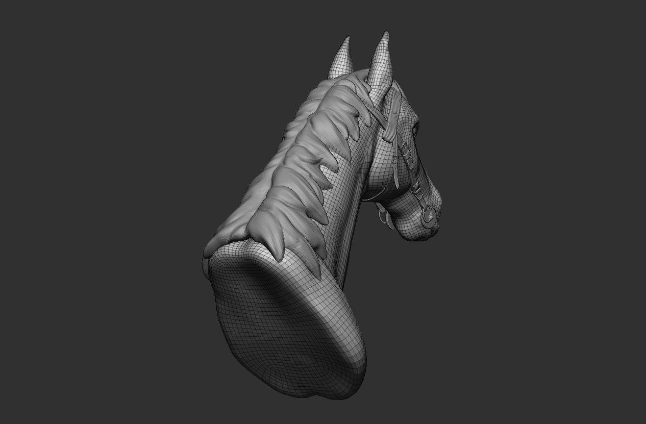 Horse Head Hi poly model 3D model_6