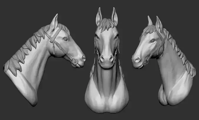 Horse Head Hi poly model