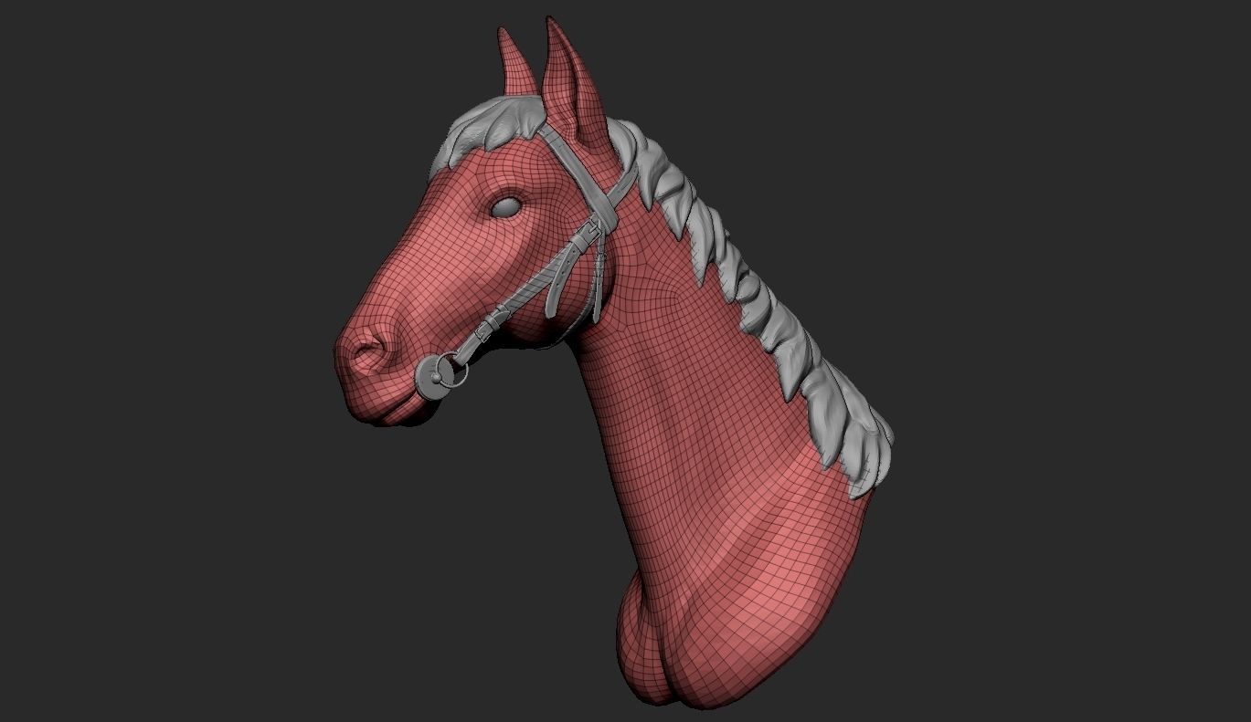 Horse Head Hi poly model 3D model_3