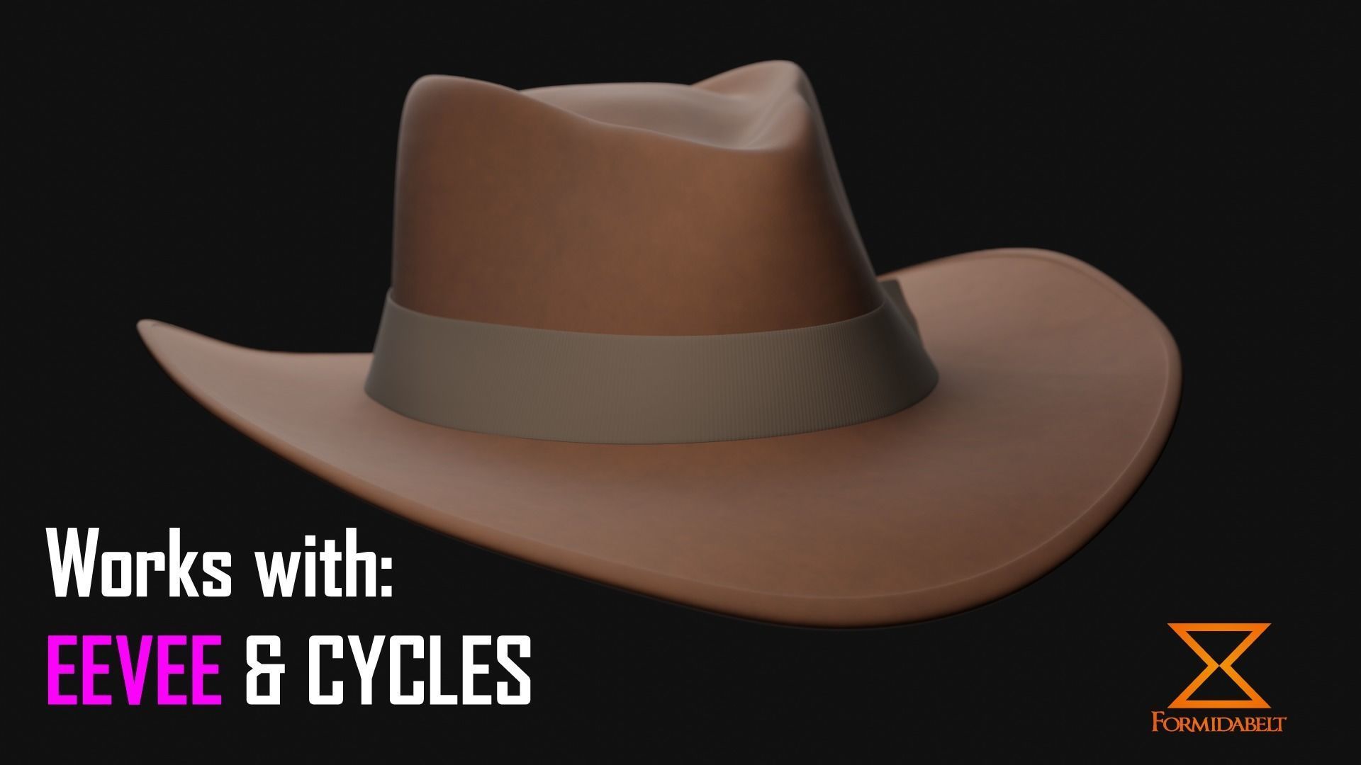 Realistic Game-Ready Fedora hat Low-poly 3D model_5