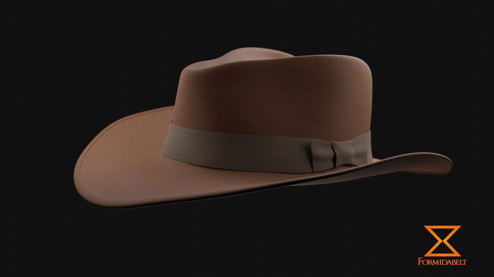 Realistic Game-Ready Fedora hat Low-poly 3D model_20