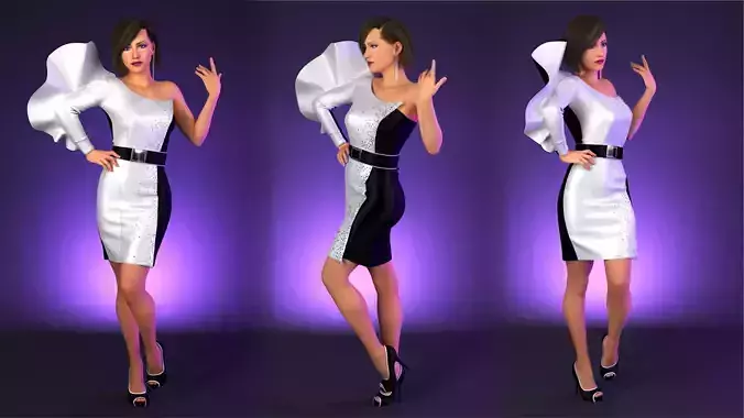 Elegant and modern dress 3ds max and vray