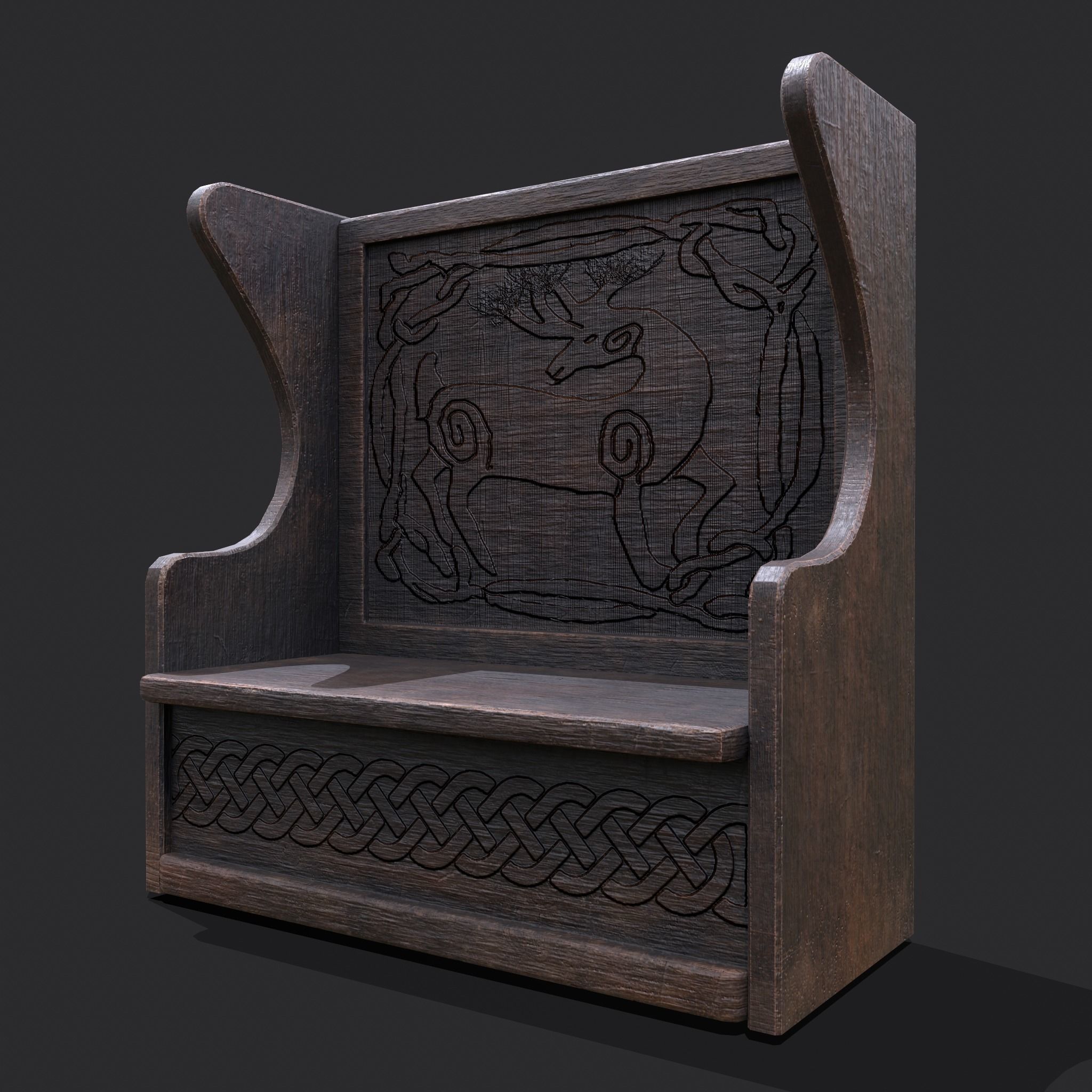 Medieval Bedroom Elegant Furnishings  3D Model Collection_24