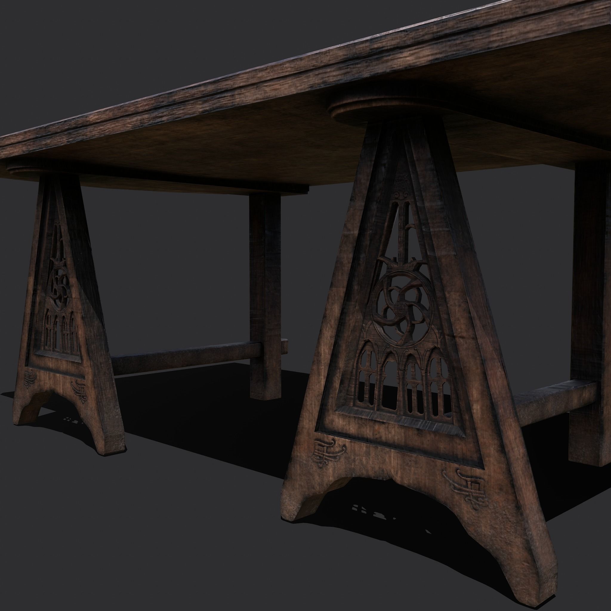 Medieval Bedroom Elegant Furnishings  3D Model Collection_69