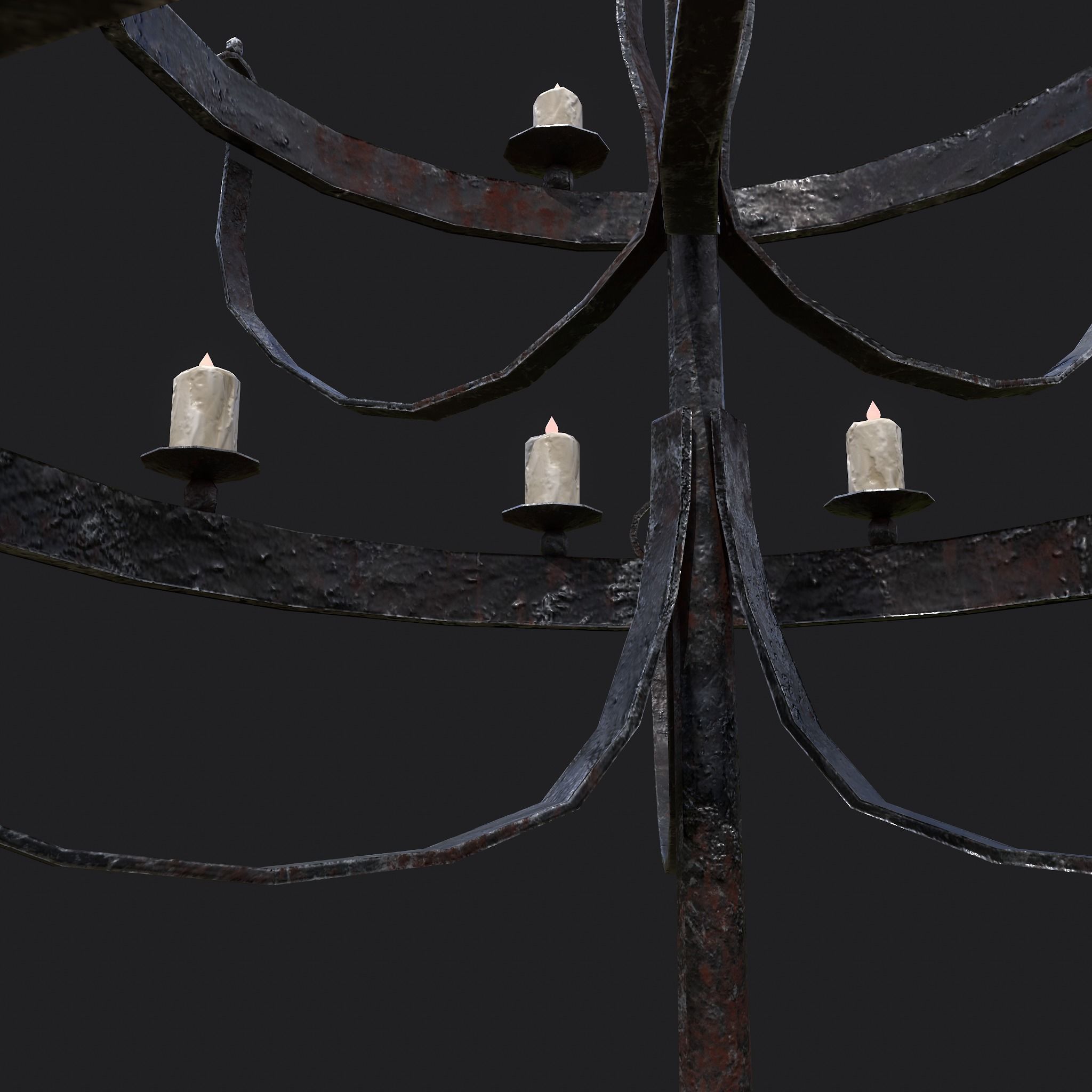 Medieval Bedroom Elegant Furnishings  3D Model Collection_54